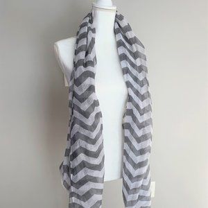 White & Grey Chevron Scarf